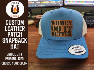 Women Do it Better Leather Patch Trucker Hat - Trucker Hat - Charm and Char